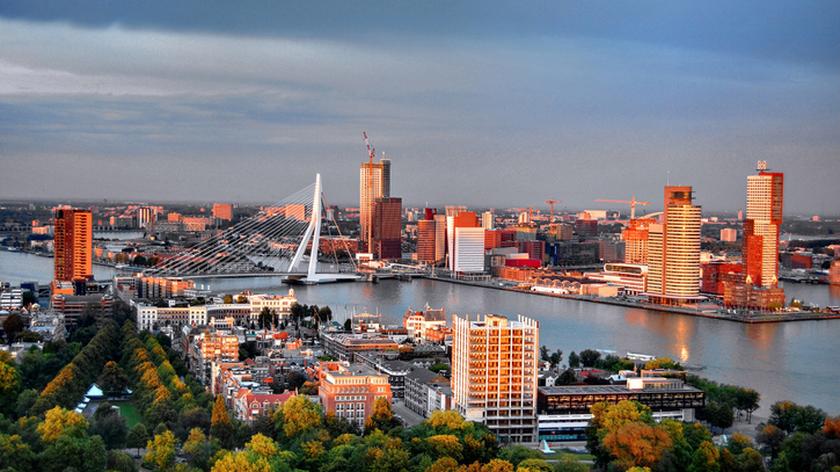 Panorama Rotterdamu. Rotterdam - miasto w Holandii