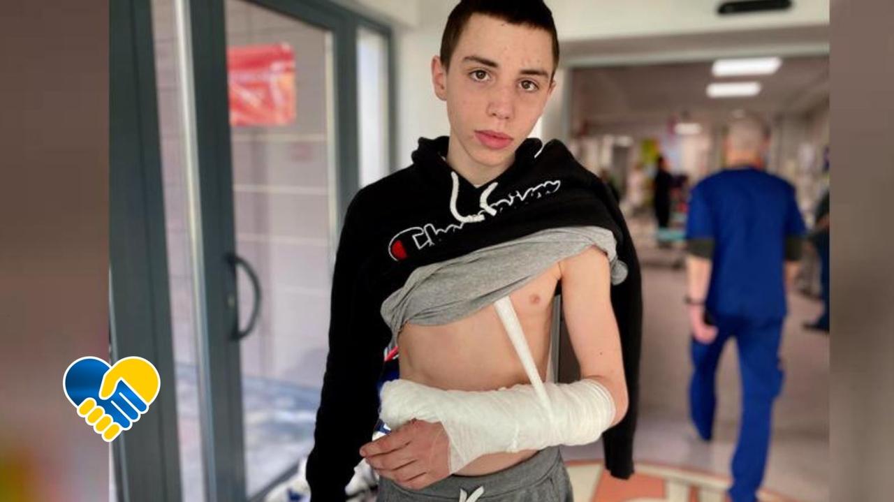 Nastoletni chłopiec z Ukrainy, ofiara wojny