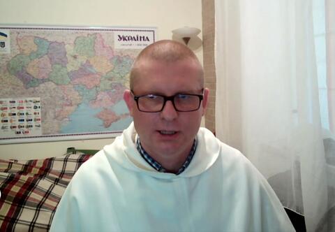 Dominikanin przebywa w klasztorze w centrum Kijowa. "Naszą bronią jest słowo i prawda, a nie karabiny"