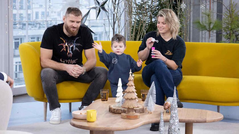 Jan Błachowicz z synem i partnerką