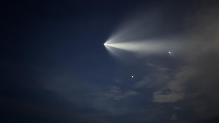 Falcon 9 i Starlink na niebie