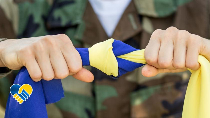 Wstęga w kolorach flagi ukraińskiej 